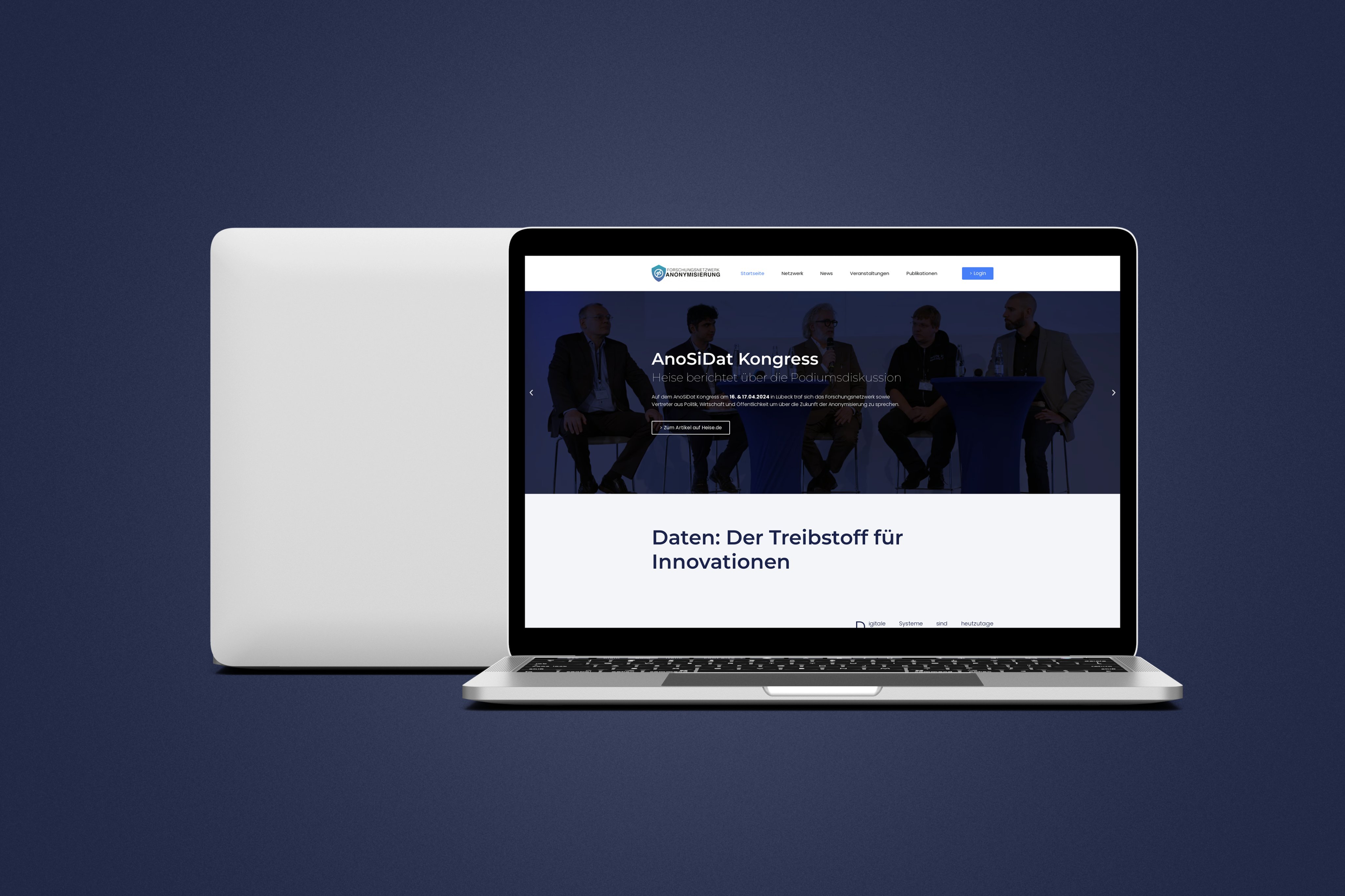Forschungsnetzwerk Webseite Mockup 1